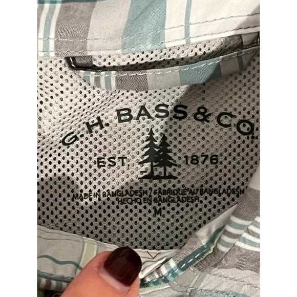 GH Bass and Co Plaid Short Sleeve Hiking‎ Shirt, M, #599-V - Picture 3 of 3